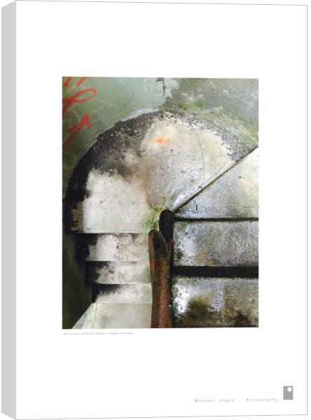 Return Stair: St Peter’s Seminary (Cardross) Canvas Print by Michael Angus