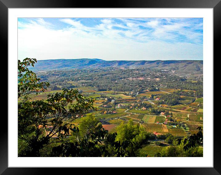 Italian landscape. View over Tuscan countryside, Italy. Framed Mounted Print by Peter Bolton