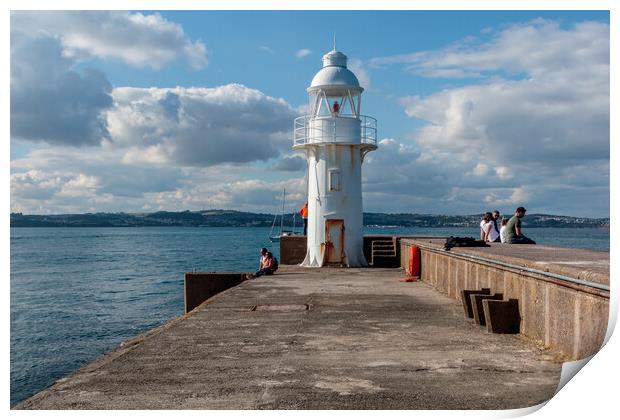 Brixham Jetty and Lighthouse Print by Wendy Williams CPAGB