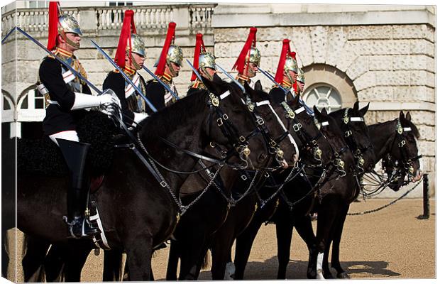 Household Cavalry, the Blues and Royals on Parade  Canvas Print by Garry Neesam