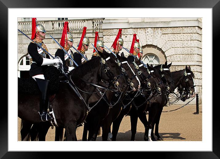 Household Cavalry, the Blues and Royals on Parade  Framed Mounted Print by Garry Neesam