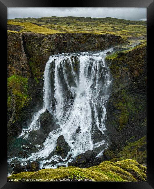 Fagrifoss waterfall, Iceland  Framed Print by George Robertson