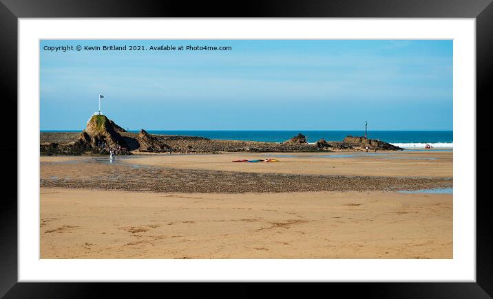 summerleaze beach bude Framed Mounted Print by Kevin Britland