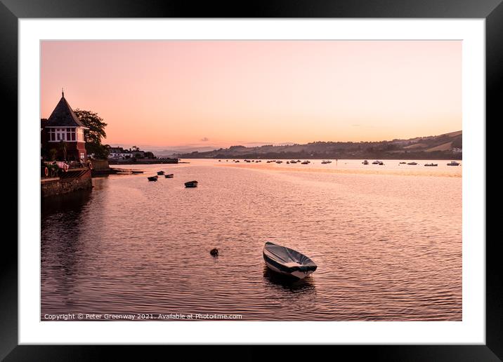 Sunset Over The Teign River, Shaldon Devon Framed Mounted Print by Peter Greenway