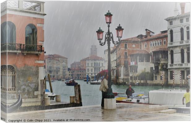 Rainy day in Venice Canvas Print by Colin Chipp