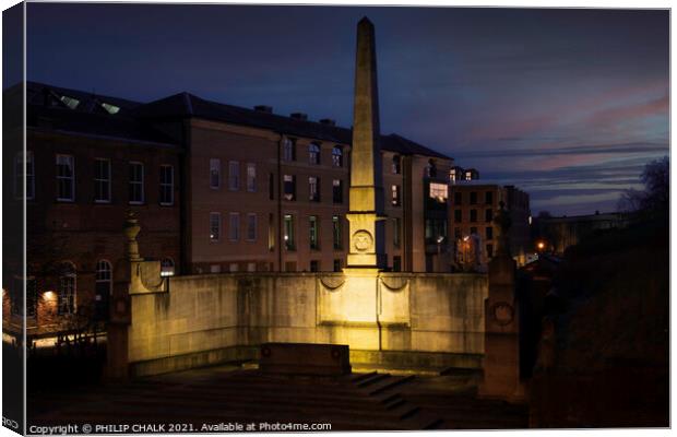 York Memorial/Cenotaph by night 231  Canvas Print by PHILIP CHALK