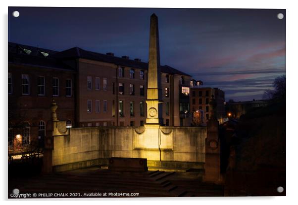 York Memorial/Cenotaph by night 231  Acrylic by PHILIP CHALK