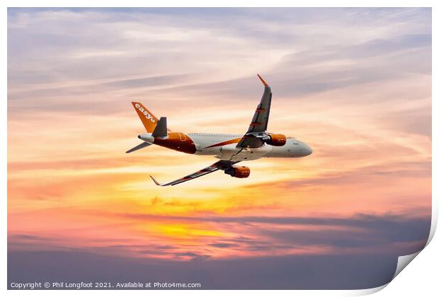 Flying into the sunset  Print by Phil Longfoot
