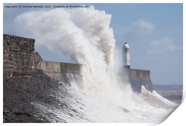 Large waves at Porthcawl, South Wales. Print by Andrew Bartlett