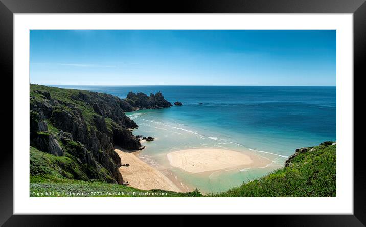  Pedn Vounder Beach,  Cornwall,  Framed Mounted Print by kathy white