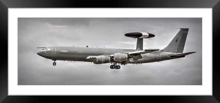 RAF  E-3 Sentry Landing at RAF Waddington  Framed Mounted Print by Jon Fixter