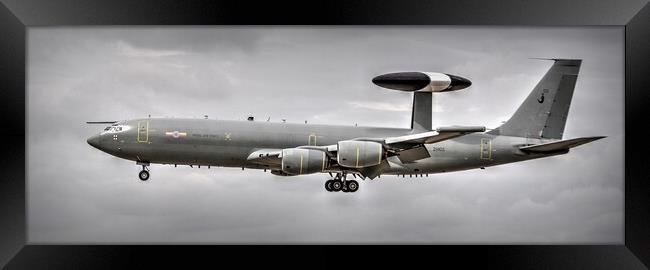 RAF  E-3 Sentry Landing at RAF Waddington  Framed Print by Jon Fixter
