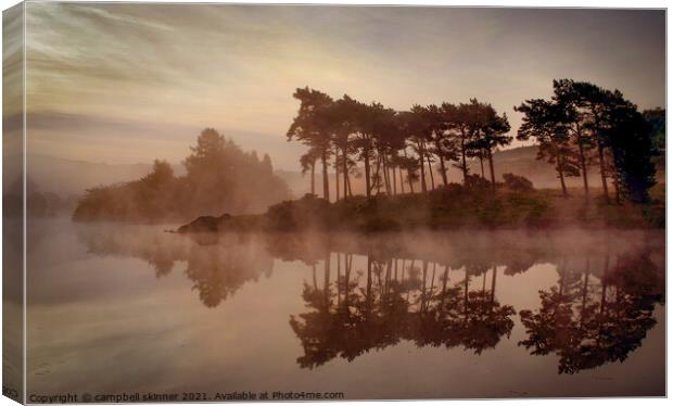 Early Morn on the Lochan, Knapps Loch, Kilmalcolm, Scotland Canvas Print by campbell skinner