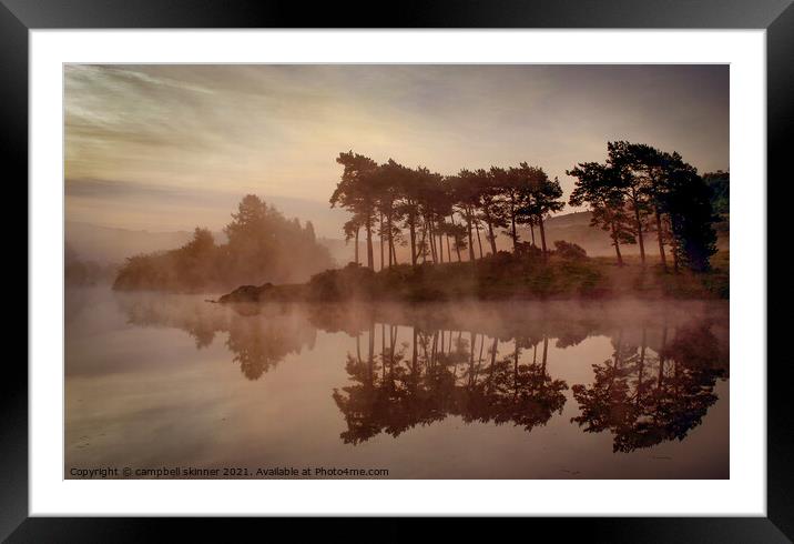 Early Morn on the Lochan, Knapps Loch, Kilmalcolm, Scotland Framed Mounted Print by campbell skinner