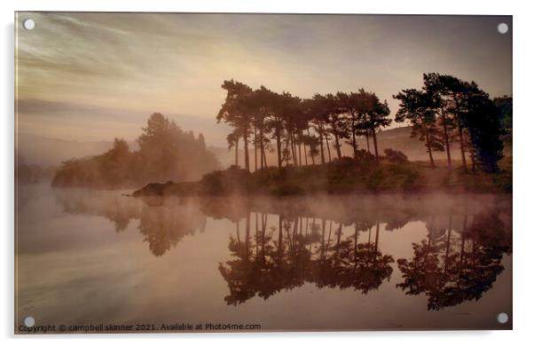 Early Morn on the Lochan, Knapps Loch, Kilmalcolm, Scotland Acrylic by campbell skinner