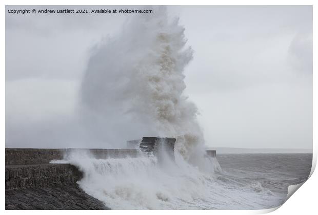 Porthcawl waves, South Wales, UK. Print by Andrew Bartlett