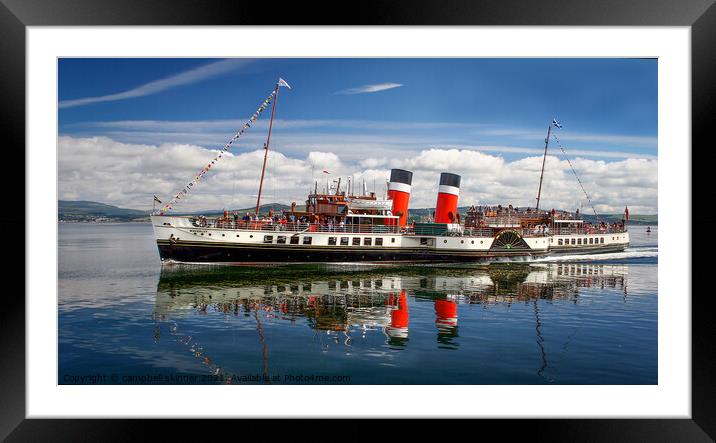 PS Waverley on the River Clyde at Greenock, Scotland Framed Mounted Print by campbell skinner