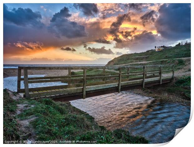 Grange Chine Sunset Print by Wight Landscapes