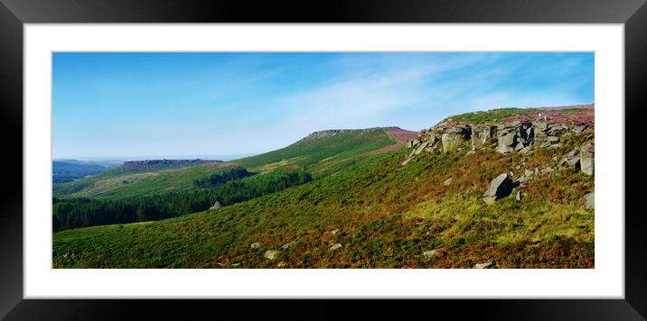 Peak District - Carl Wark and Higger tor Framed Mounted Print by Jeanette Teare