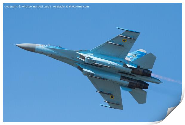 Sukhoi Su27p Flanker Print by Andrew Bartlett