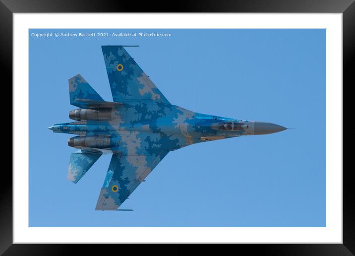 Sukhoi Su27p Flanker Ukrainian Air Force Framed Mounted Print by Andrew Bartlett
