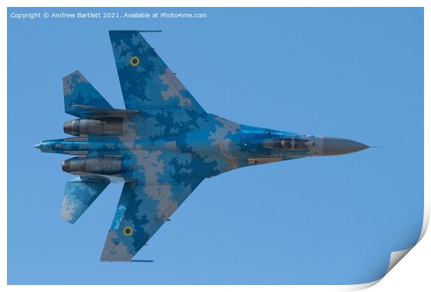 Sukhoi Su27p Flanker Ukrainian Air Force Print by Andrew Bartlett