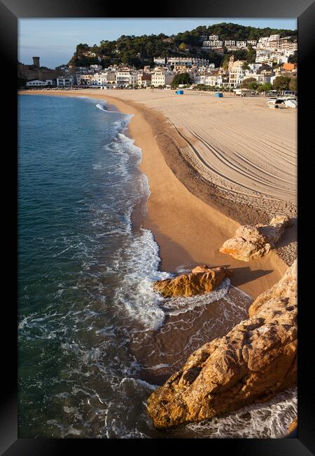 Beach in Tossa de Mar Town on Costa Brava Framed Print by Artur Bogacki