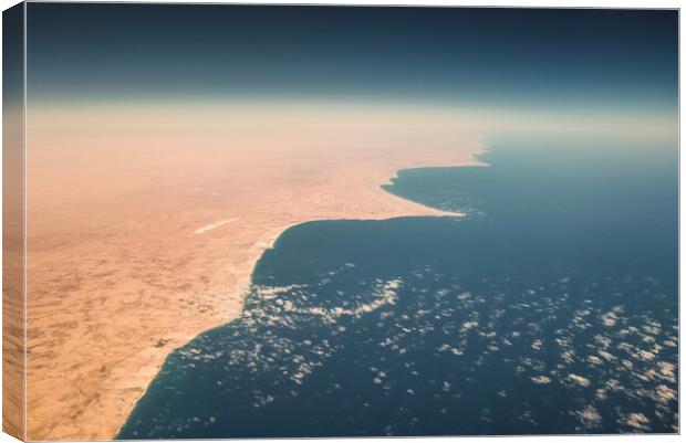 Aerial view of Mediterranean coast of Egypt where Sahara meets the sea Canvas Print by Mirko Kuzmanovic