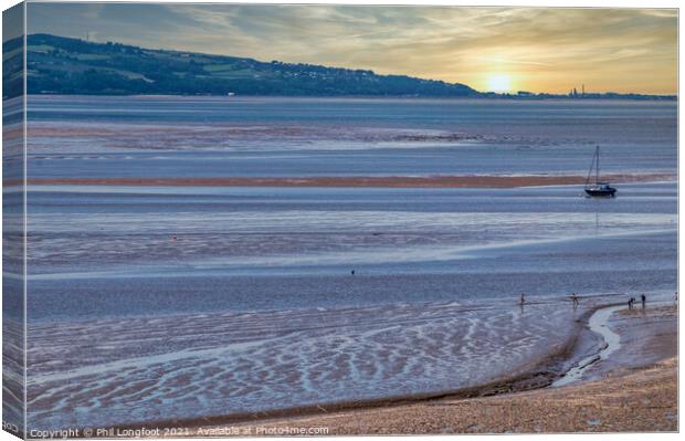 Dee Estuary at sunset Canvas Print by Phil Longfoot