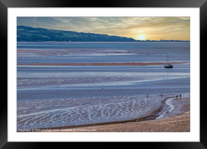 Dee Estuary at sunset Framed Mounted Print by Phil Longfoot
