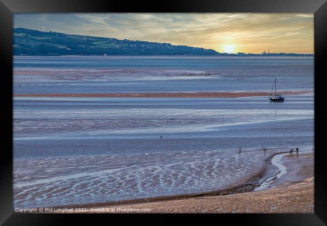 Dee Estuary at sunset Framed Print by Phil Longfoot