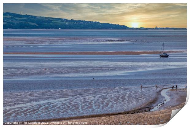 Dee Estuary at sunset Print by Phil Longfoot