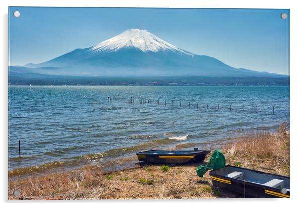 Iconic view of Lake Yamanaka and Mt. Fuji in the background, Japan Acrylic by Mirko Kuzmanovic