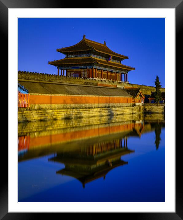 North exit gate of the Forbidden City Palace Museum in Beijing, China Framed Mounted Print by Mirko Kuzmanovic