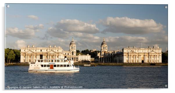 Royal Naval College Greenwich from Island Gardens, East London Acrylic by Geraint Tellem ARPS