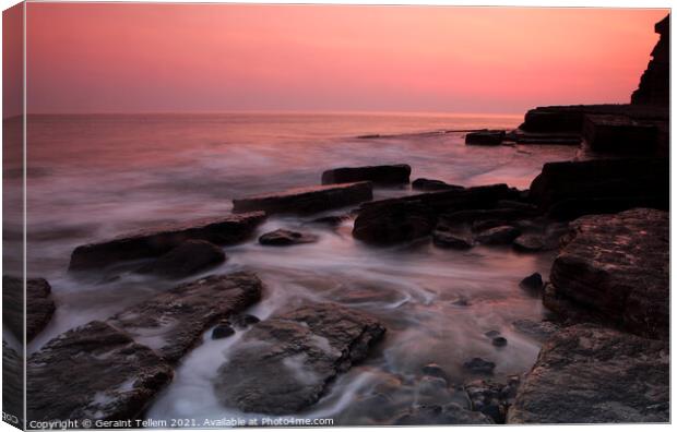 Dunraven Bay at twilight, Southerndown, South Wales, UK Canvas Print by Geraint Tellem ARPS