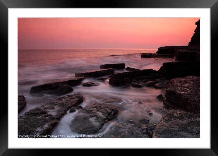 Dunraven Bay at twilight, Southerndown, South Wales, UK Framed Mounted Print by Geraint Tellem ARPS