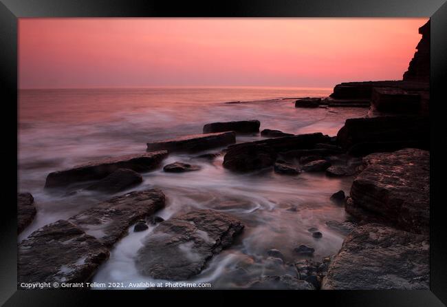 Dunraven Bay at twilight, Southerndown, South Wales, UK Framed Print by Geraint Tellem ARPS