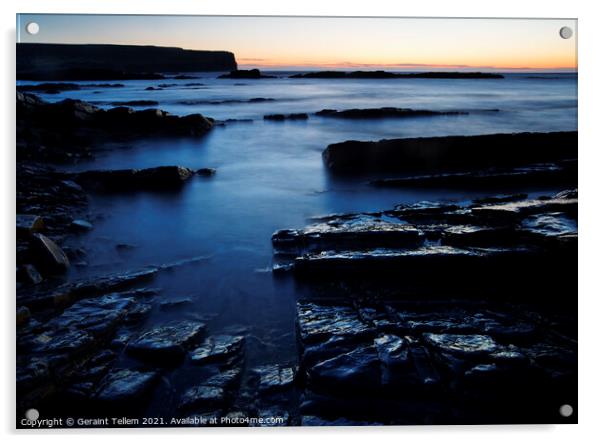 Midsummer twilight, Birsay, Orkney Islands, UK Acrylic by Geraint Tellem ARPS