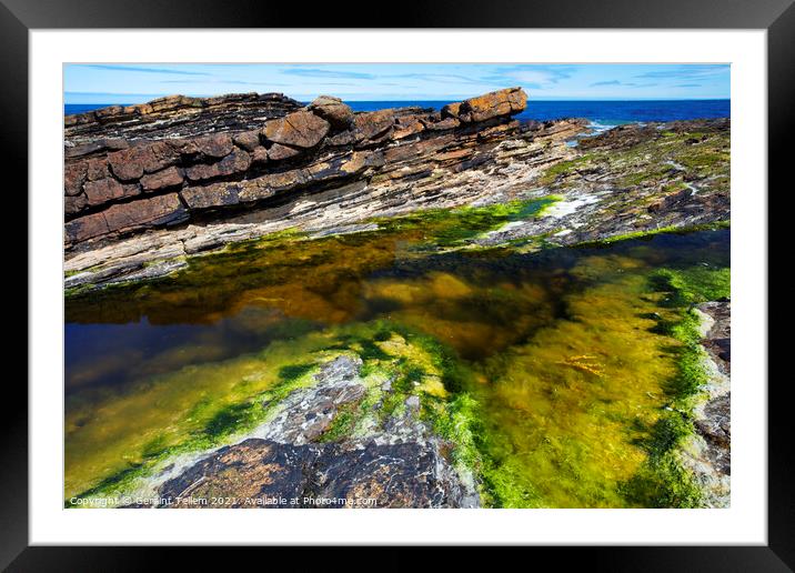 Rock Pool, near Brough Head, West Mainland, Orkney Islands, UK Framed Mounted Print by Geraint Tellem ARPS