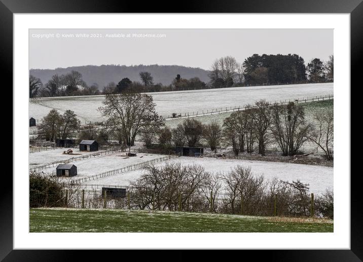 walk near Bocketts Farm Surrey Framed Mounted Print by Kevin White