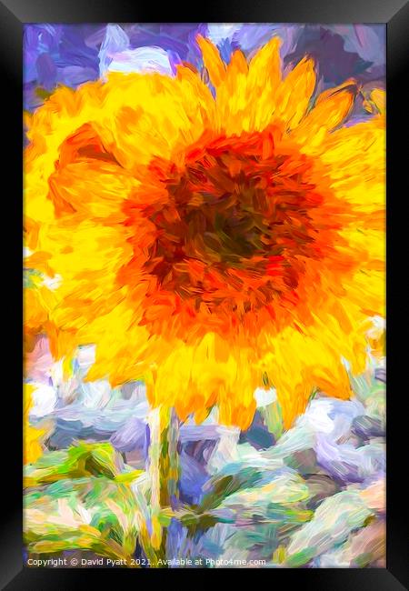 Sunflower Art Of Dreams Framed Print by David Pyatt