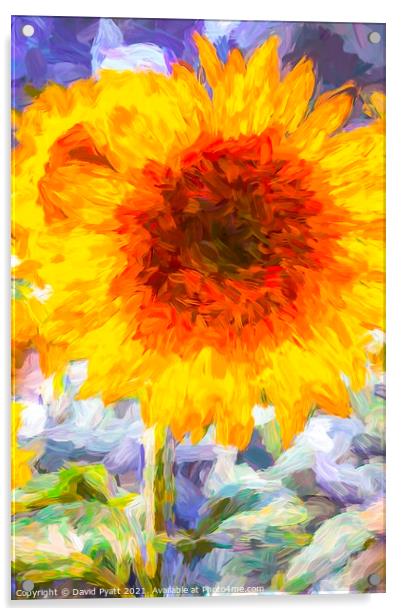 Sunflower Art Of Dreams Acrylic by David Pyatt