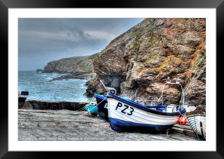Cornish Fishing Boats Framed Mounted Print by Kevin Clayton