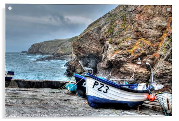 Cornish Fishing Boats Acrylic by Kevin Clayton