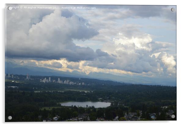 Cloud over Burnamy,Vancouver, Canada, Acrylic by Ali asghar Mazinanian