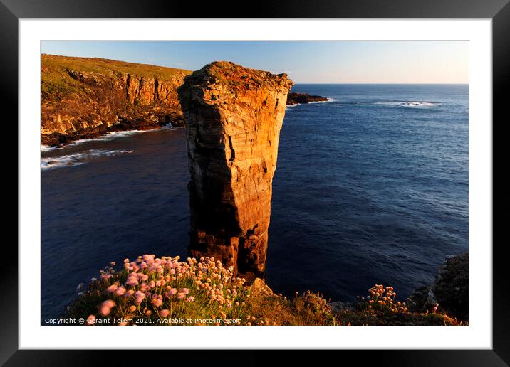 Yesnaby Sea Stack, West Mainland, Orkney Islands Framed Mounted Print by Geraint Tellem ARPS