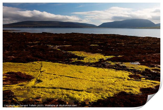 The coast of Hoy from Petertown, near Stromness, Mainland, Orkney, UK Print by Geraint Tellem ARPS