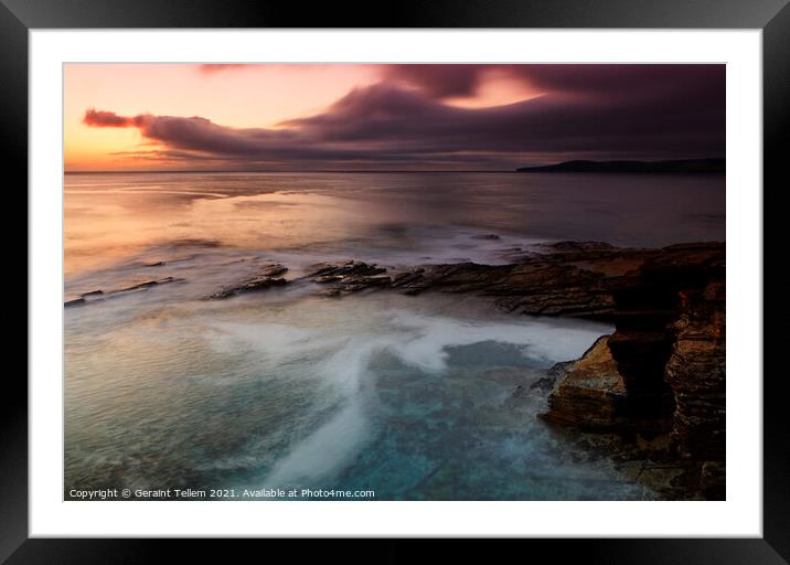 Midsummer twilight from Kame of Hoy, Hoy,  Orkney Islands Framed Mounted Print by Geraint Tellem ARPS