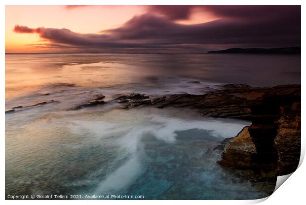 Midsummer twilight from Kame of Hoy, Hoy,  Orkney Islands Print by Geraint Tellem ARPS